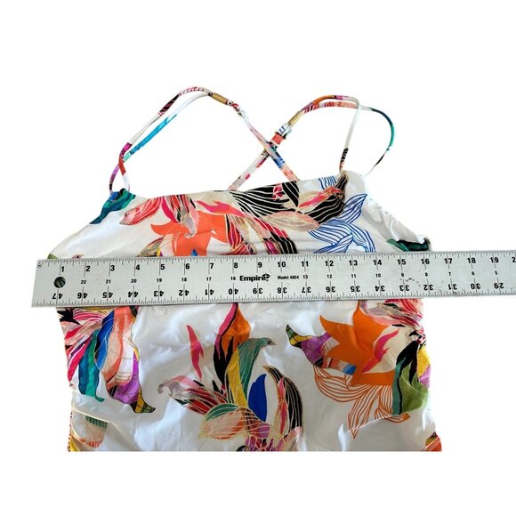SOLD LA BLANCA Floral One Piece Swimsuit Women 16 Paradise Tropical Cross Back - Picture 6 of 16